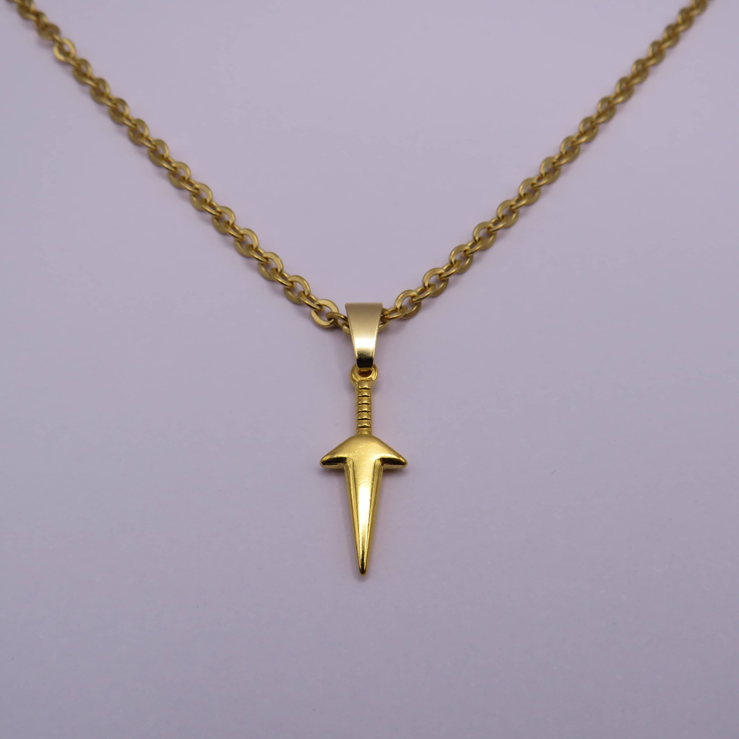 Gold Plated Sword Pendant Necklace