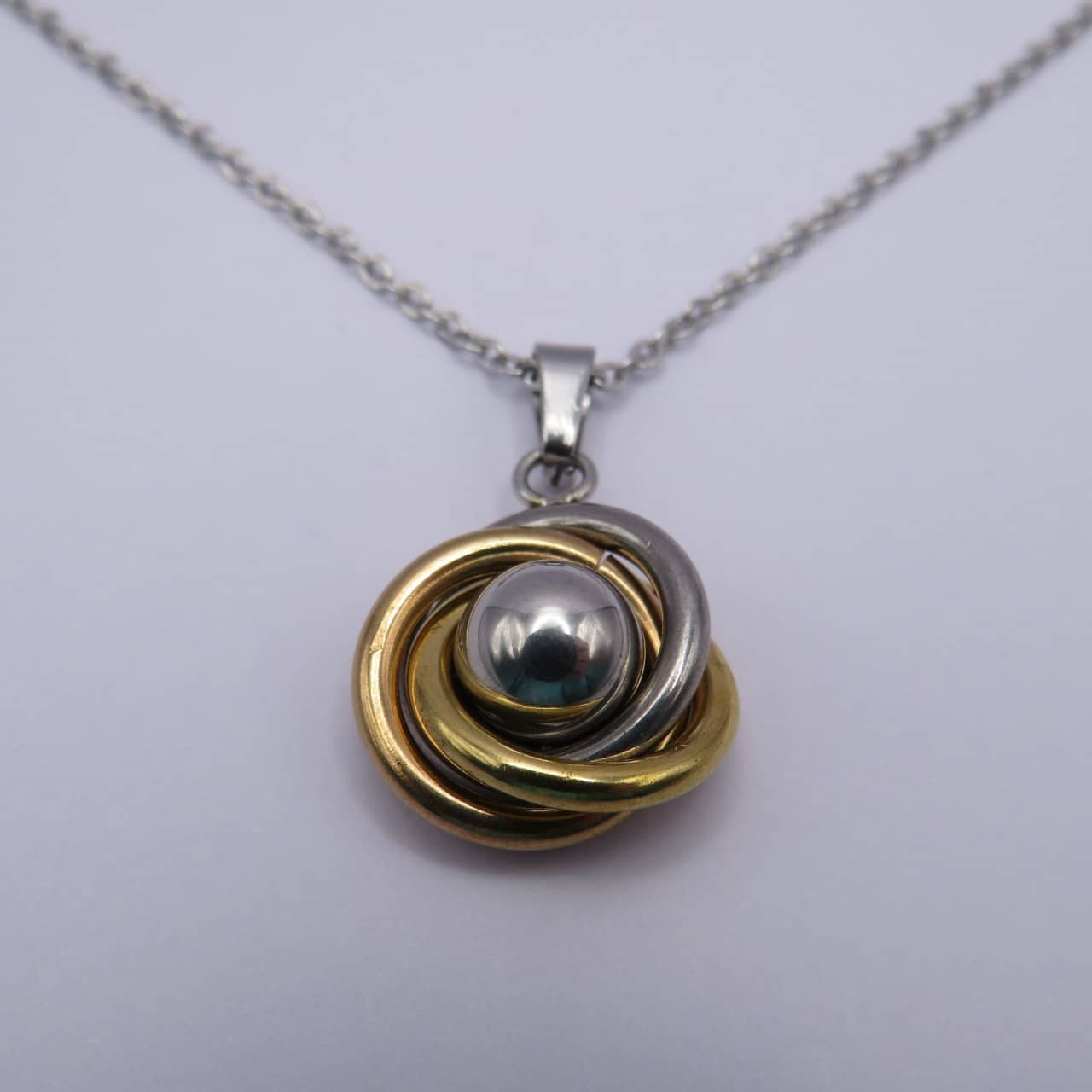 Gold Stainless Steel Ball Necklace